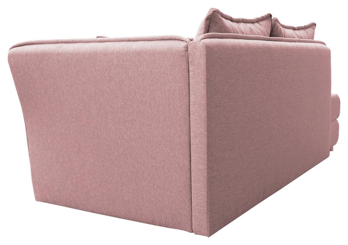 Liege Latte Rosa Inkl. Bettkasten Ottomane Rechts - Silberfarben/Rosa, Design, Textil (224/84/99/107cm) - MID.YOU