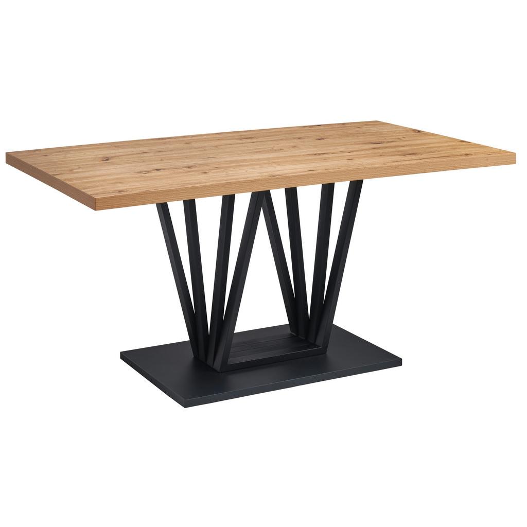 Esstisch Brad 160 cm Schwarz/Eiche Artisan