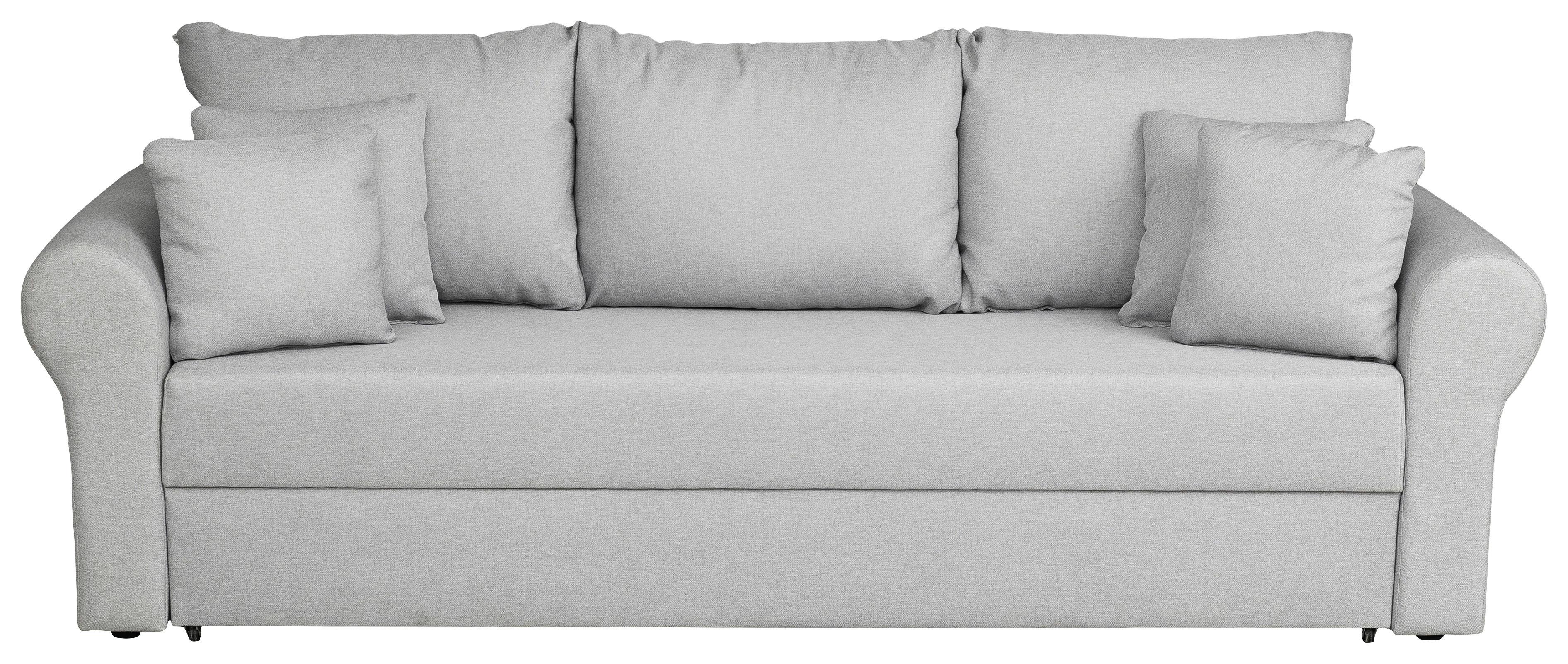 Schlafsofa Sara - Hellgrau/Schwarz, Design, Textil (235/75/90cm) - P & B