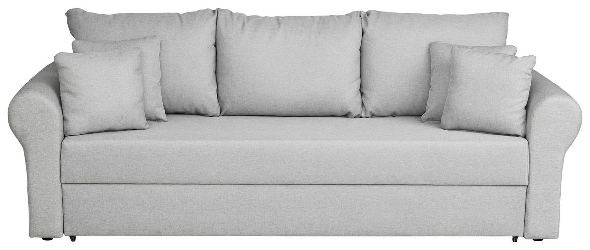 Schlafsofa Sara - Hellgrau/Schwarz, Design, Textil (235/75/90cm) - P & B
