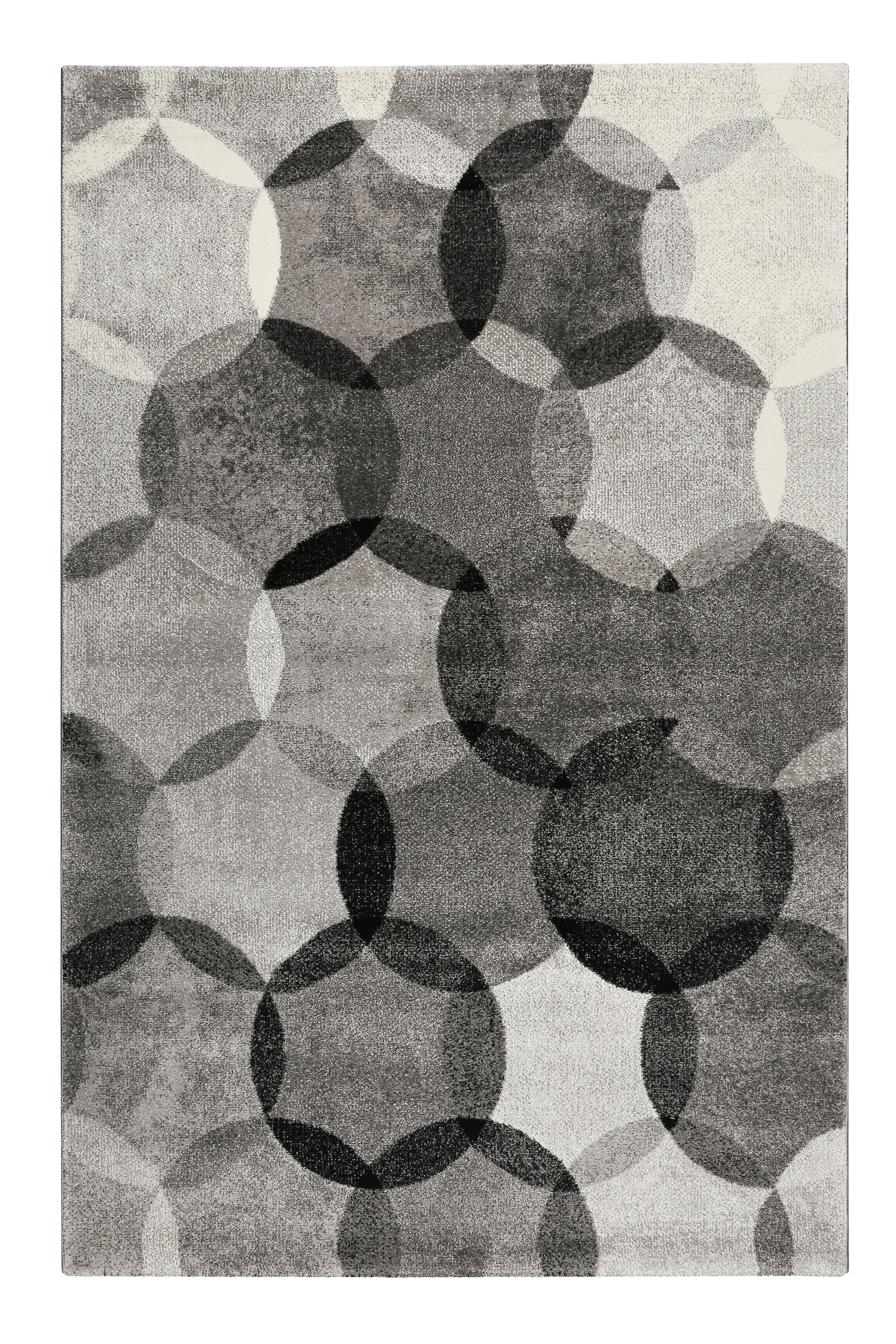 Webteppich Silber/Grau Graphik Modernina 80x150 cm - Dunkelgrau/Beige, KONVENTIONELL, Textil (80/150cm) - Esprit