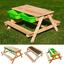 Multifunktionaler Kindertisch inkl. Tafel U. Kunststoffwanne - Naturfarben/Grün, Holz/Kunststoff (90/89/50cm)