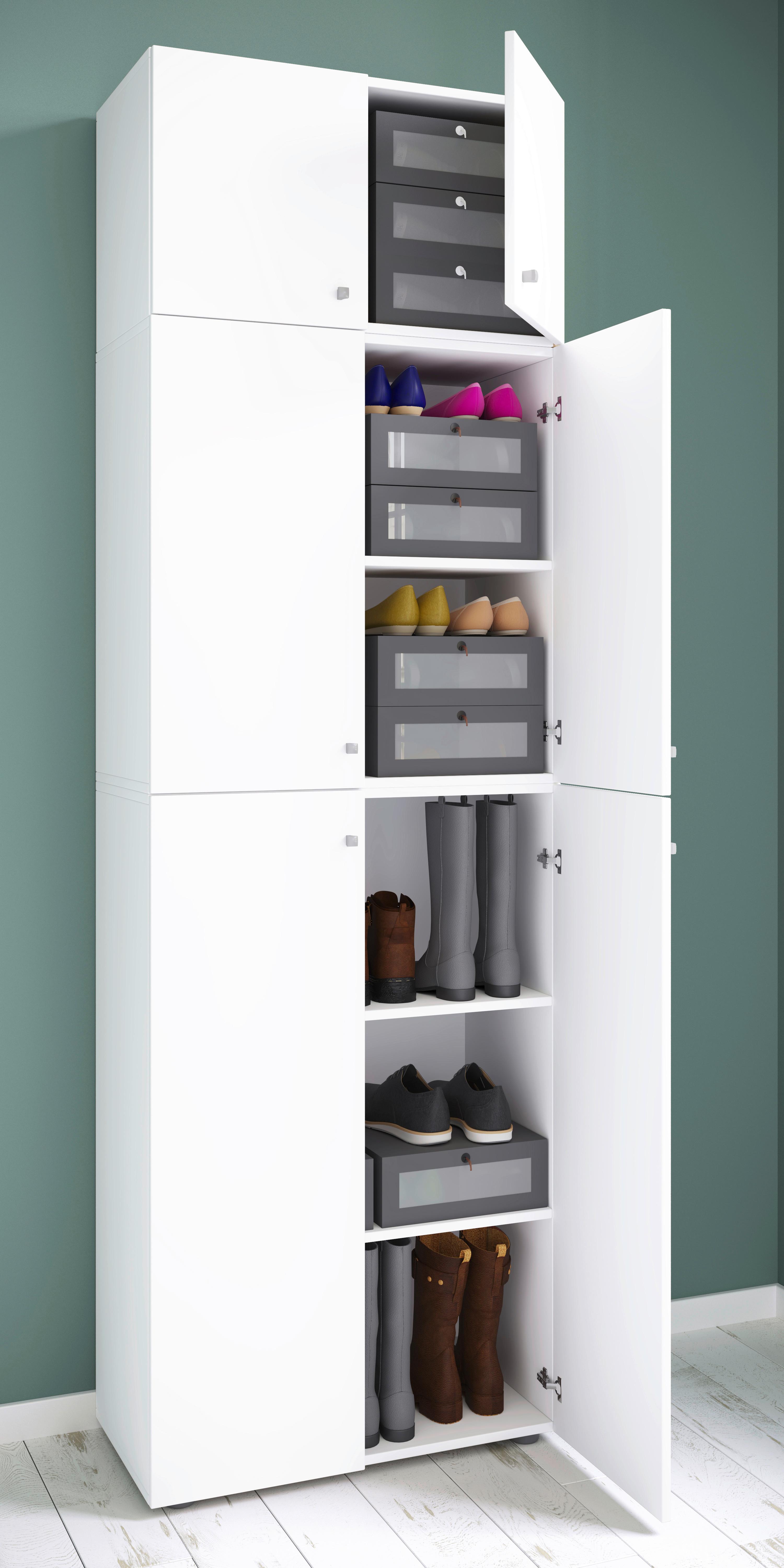 Schuhschrank Lona XXL Weiß B: 70 cm - Schwarz/Weiß, KONVENTIONELL, Holzwerkstoff (70/223/39cm) - MID.YOU
