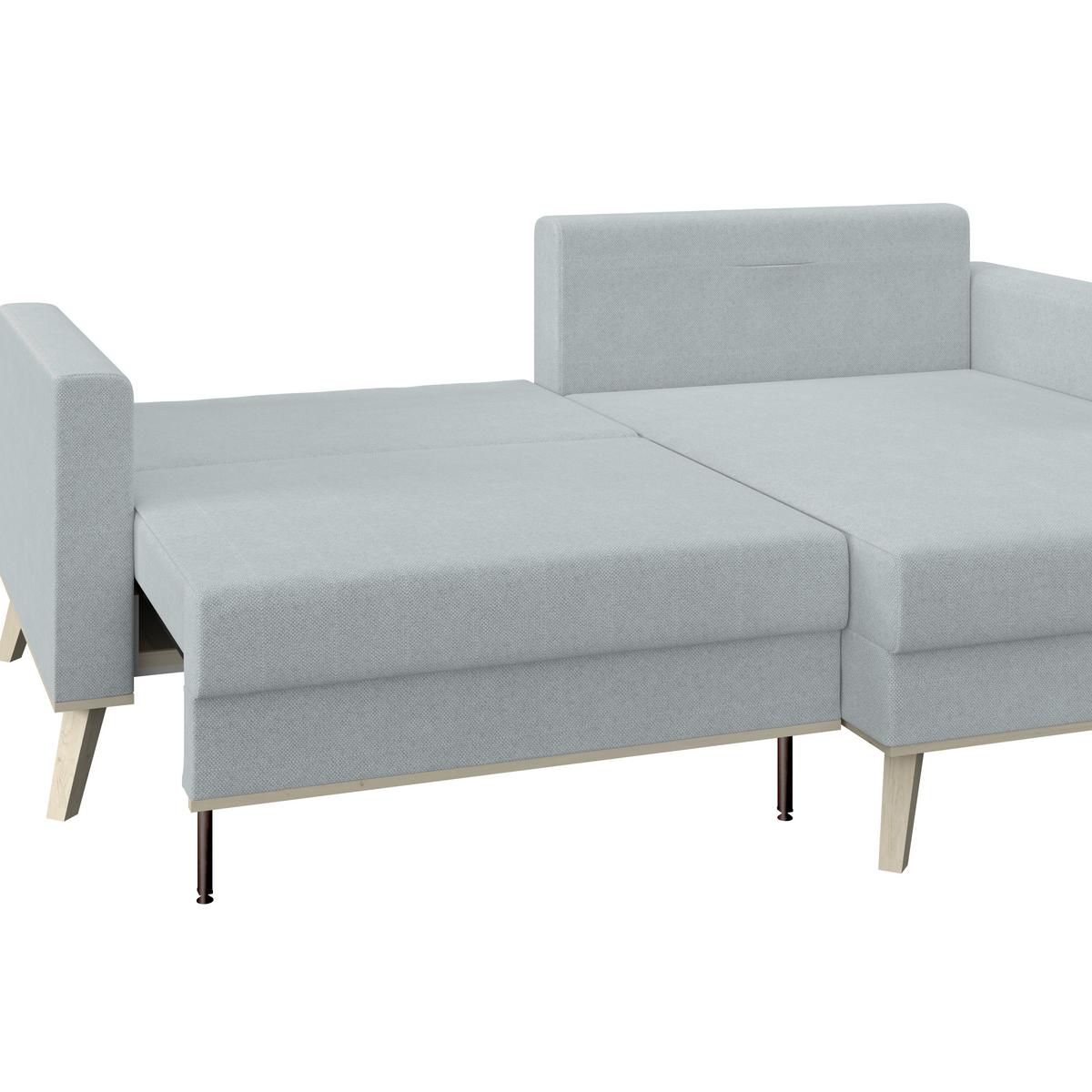 Ecksofa Carini - Eichefarben/Silberfarben, Basics, Textil (222/152cm)