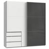Schwebetürenschrank Mit Laden B: 200 Cm Level Grau/weiß - Weiß/Grau, MODERN, Holzwerkstoff (200/216/65cm) - MID.YOU