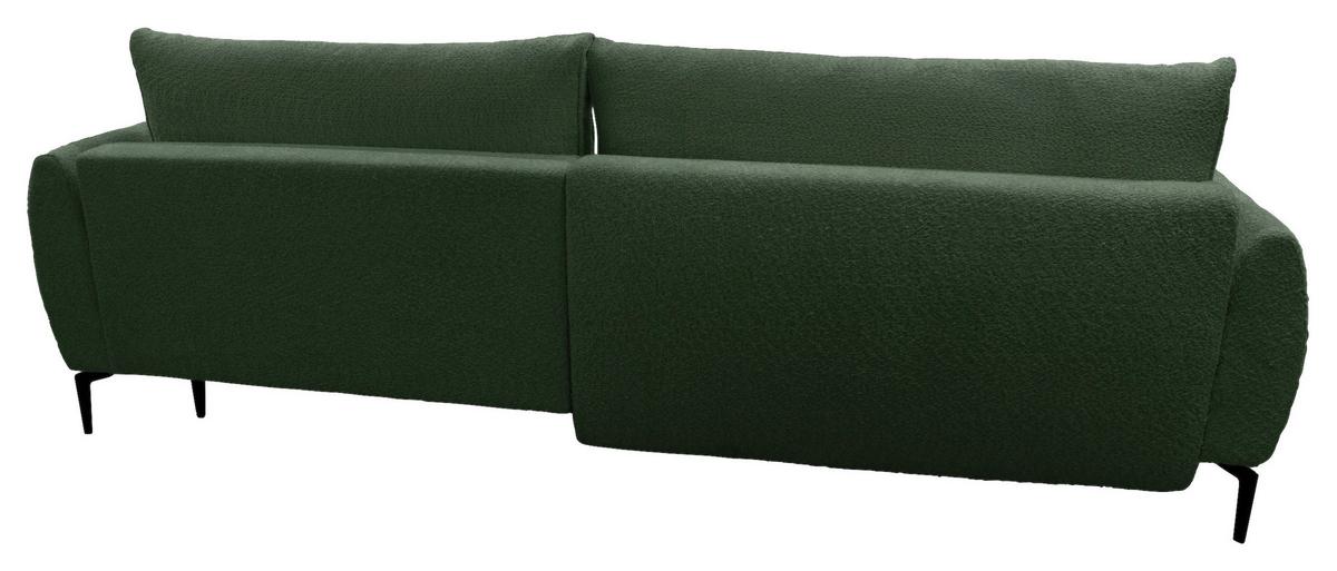 Ecksofa Abriamo Dunkelgrün 273x204 cm - Dunkelgrün/Creme, Design, Textil (273/204cm) - MID.YOU