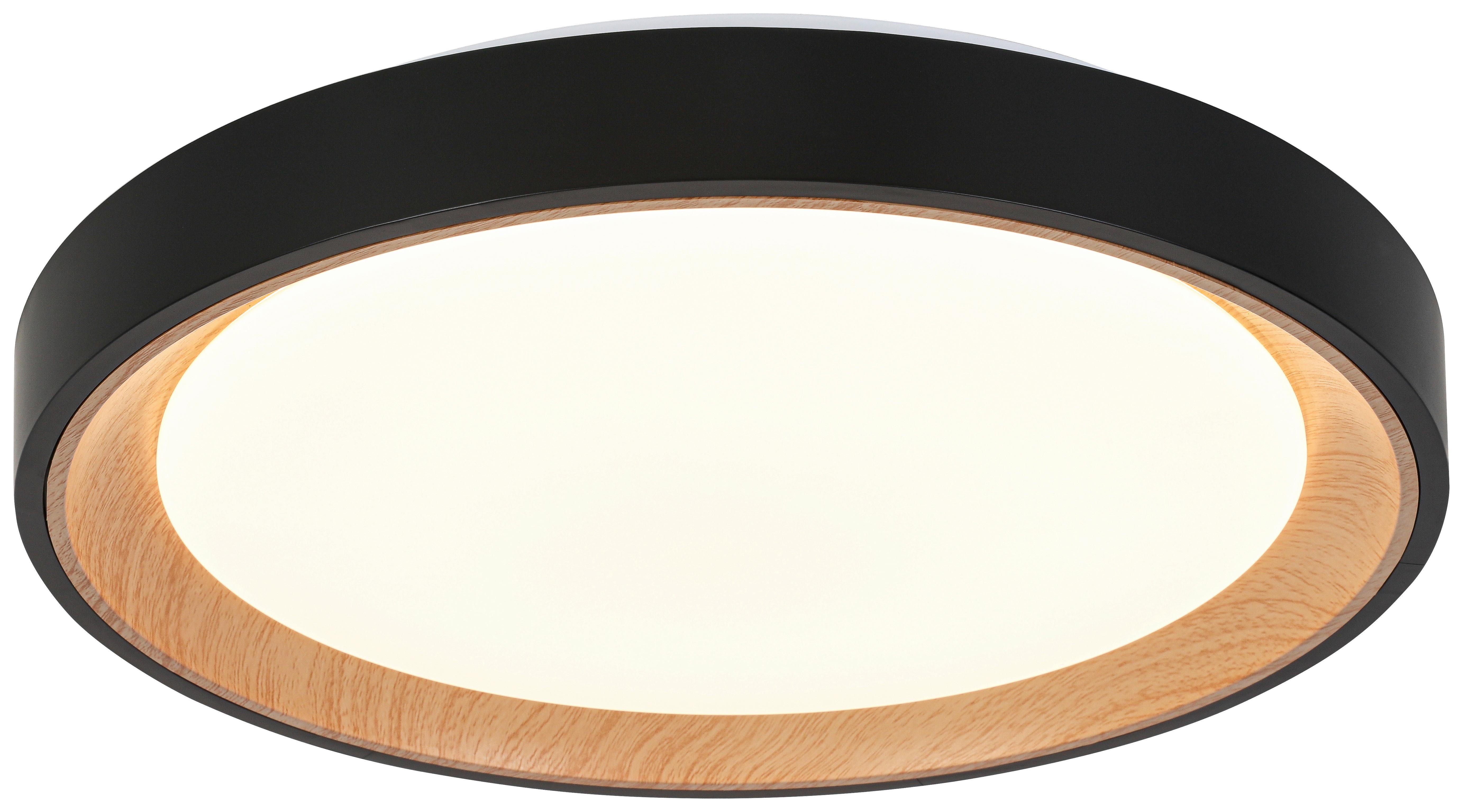 LED-Deckenleuchte Catherine - Eichefarben/Schwarz, Basics, Kunststoff/Metall (40/7cm) - Luca Bessoni