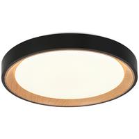 LED-Deckenleuchte Catherine - Eichefarben/Schwarz, Basics, Kunststoff/Metall (40/7cm) - Luca Bessoni