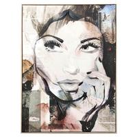 Obraz na plátne Denise, 100/140cm - čierna/sivá, kompozitné drevo/textil (100/140cm) - Premium Living