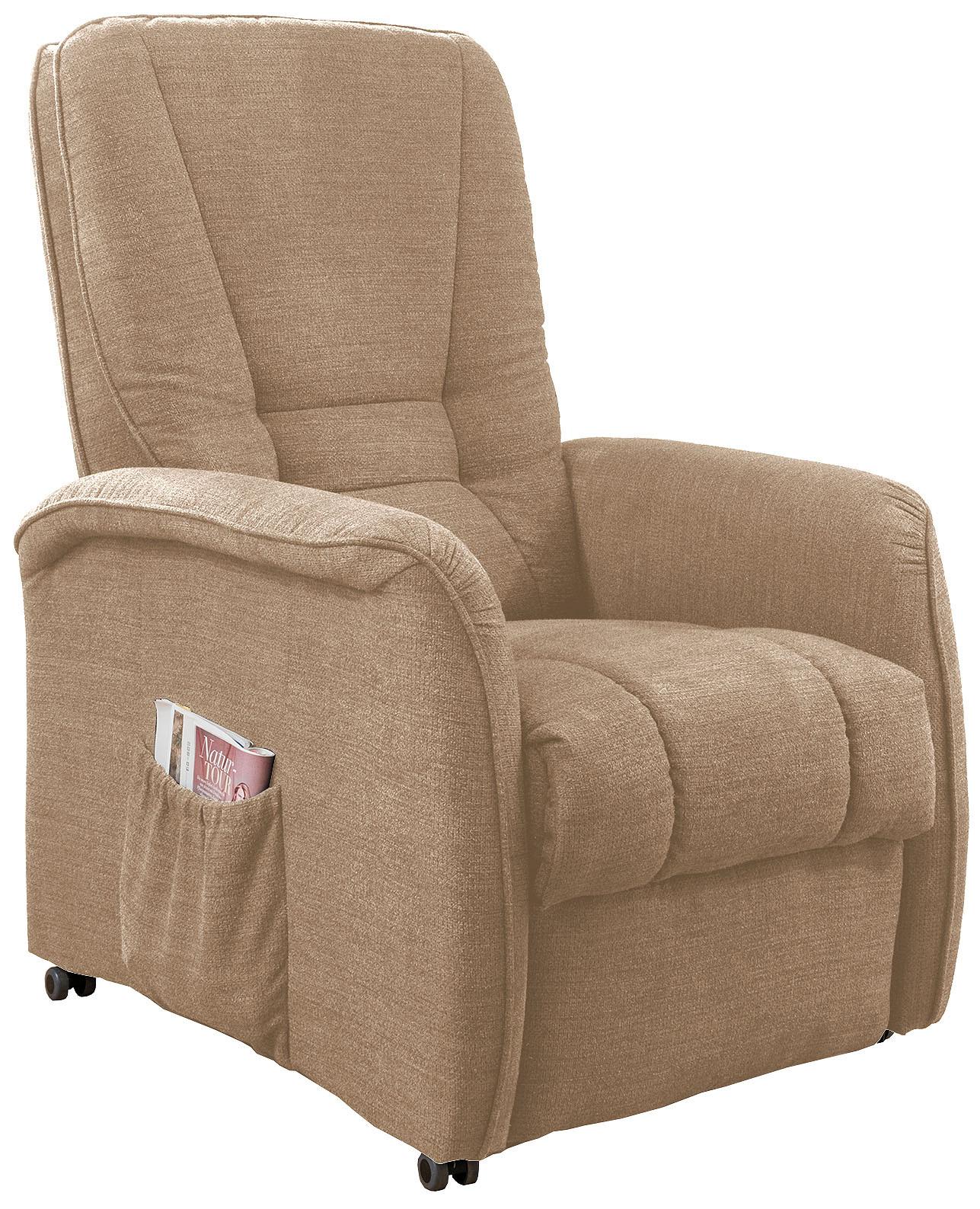 Fernsehsessel Harry Hellbraun B: 77 cm - Hellbraun/Dunkelgrün, Design, Textil (77/107/88cm) - Livetastic