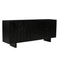 Sideboard Mangoholz schwarz B: 180cm - Schwarz, Design, Holz (180/76/43cm) - MID.YOU