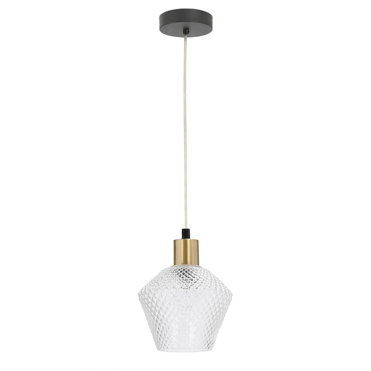 Pendelleuchte 31-36360 Greniko - Transparent/Goldfarben, KONVENTIONELL, Metall (14/14/120cm)