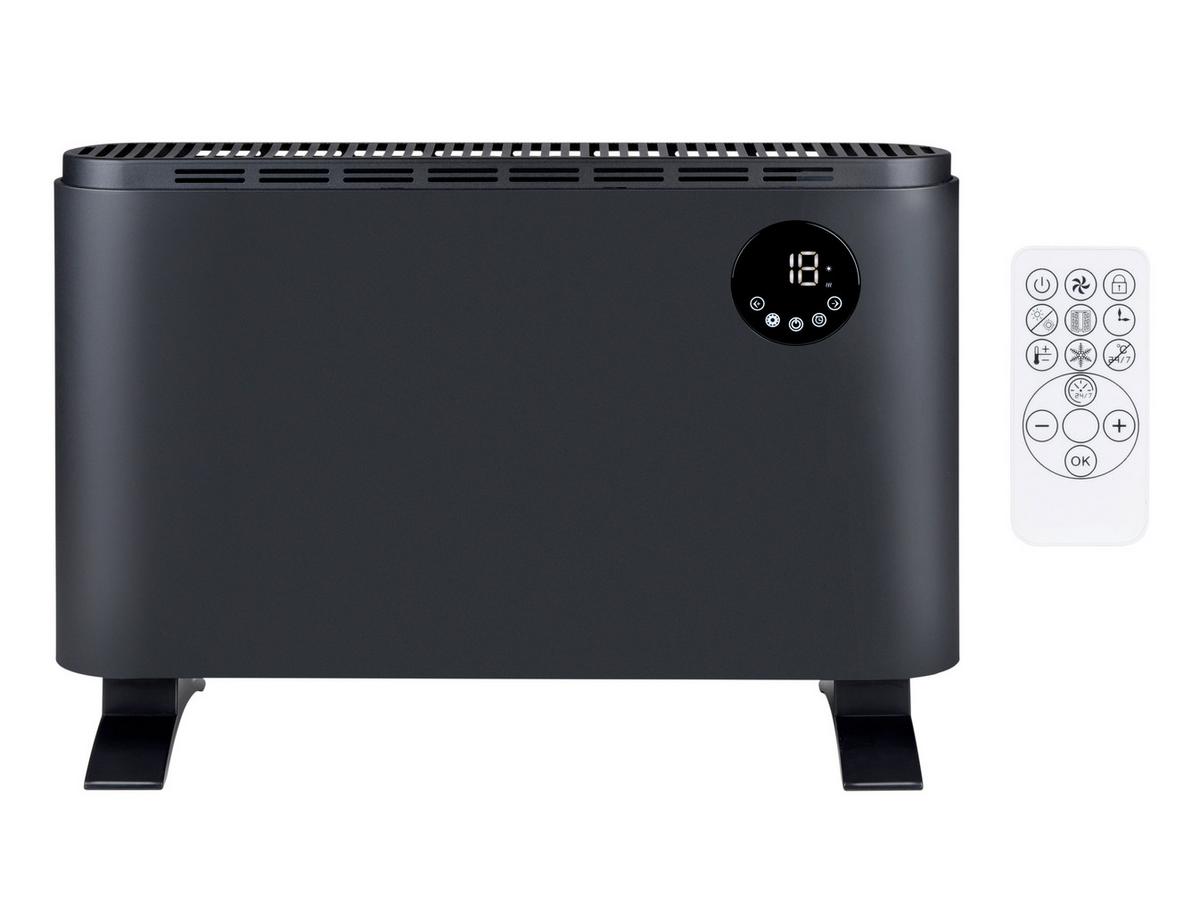 Konvektionsheizung Schwarz, 2000 W - Schwarz, Basics, Kunststoff/Metall (60/24/40,5cm)