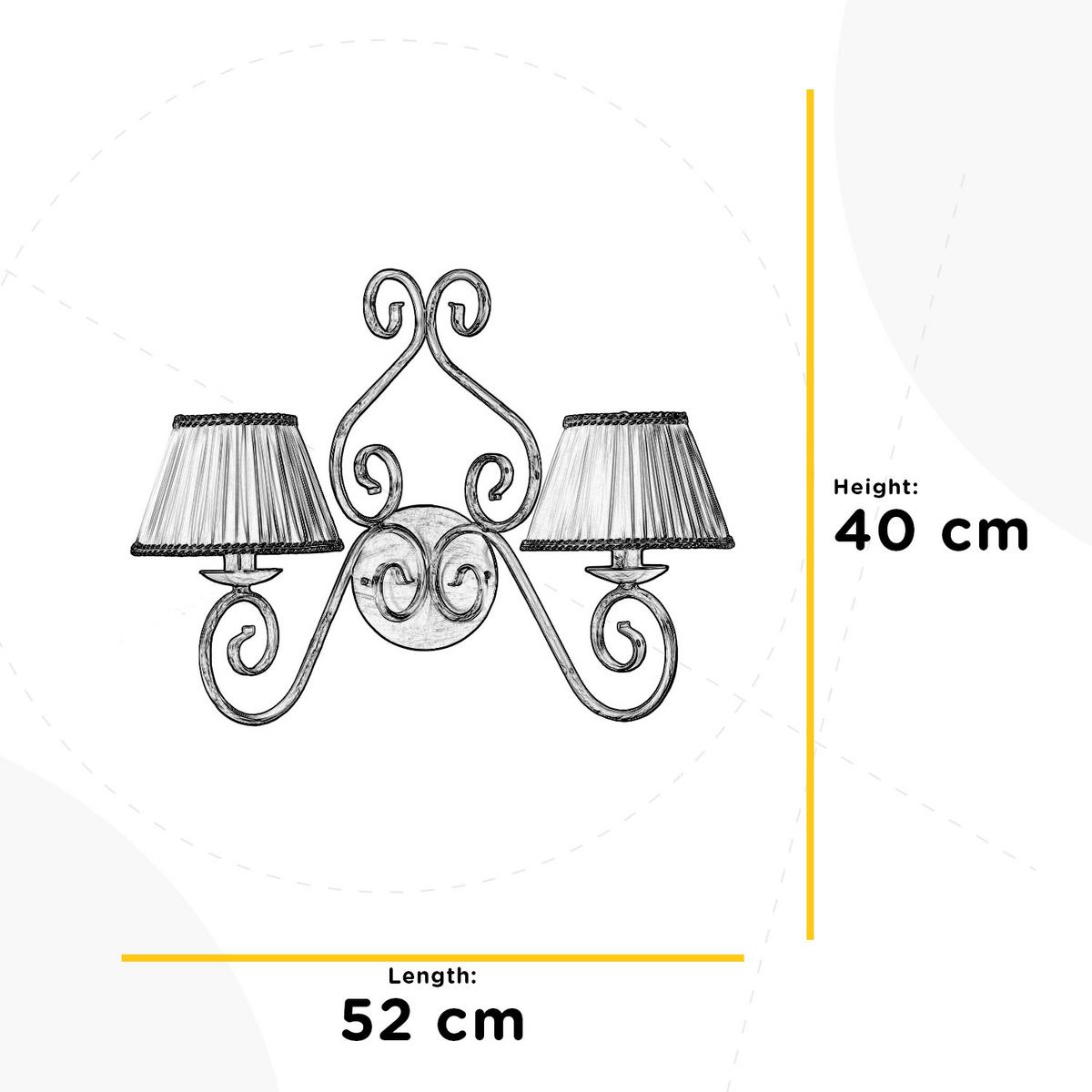 Wandleuchte Vivienne Perlmutt L: 52 cm - Perlmutt, KONVENTIONELL, Textil/Metall (52/30/40cm)