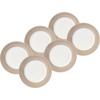 Speisetellerset Weiß Taupe 6-teilig D: 26,5 cm - Taupe/Weiß, Basics, Keramik (26,5cm) - Van Well
