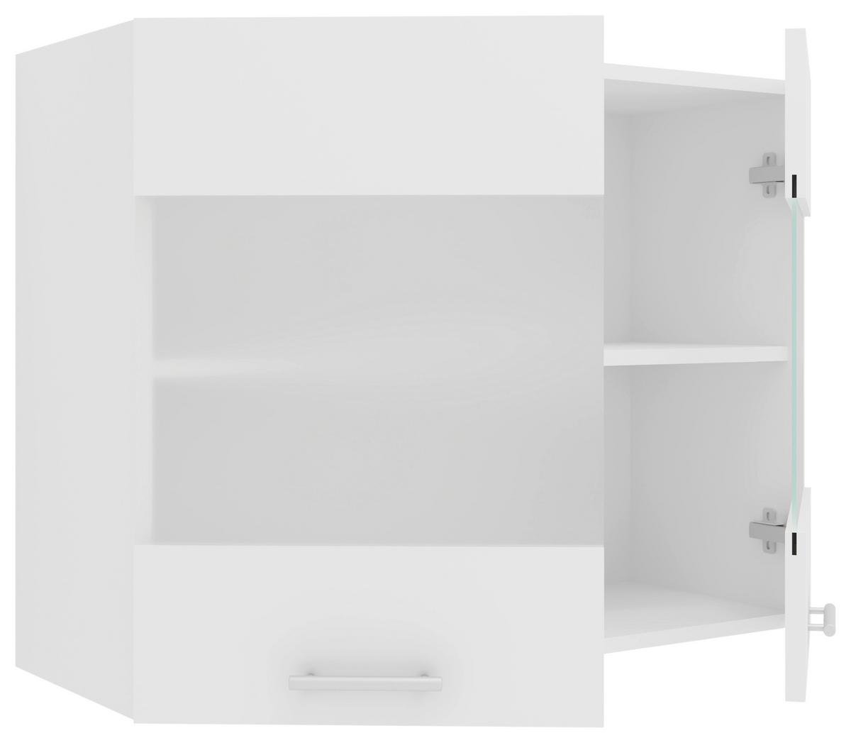 Küchenoberschrank Esilo B: 80 cm Weiß - Weiß, KONVENTIONELL, Glas/Holzwerkstoff (80/60/31cm) - MID.YOU