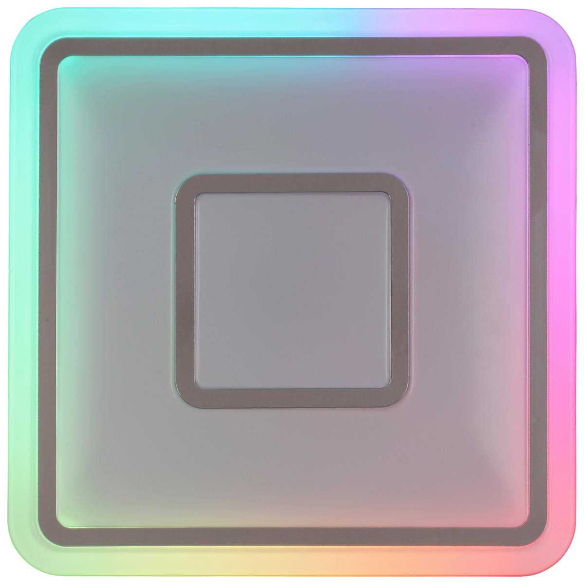 LED-Deckenleuchte Nadina - Chromfarben/Weiß, Design, Kunststoff/Metall (38/38/7cm) - Luca Bessoni