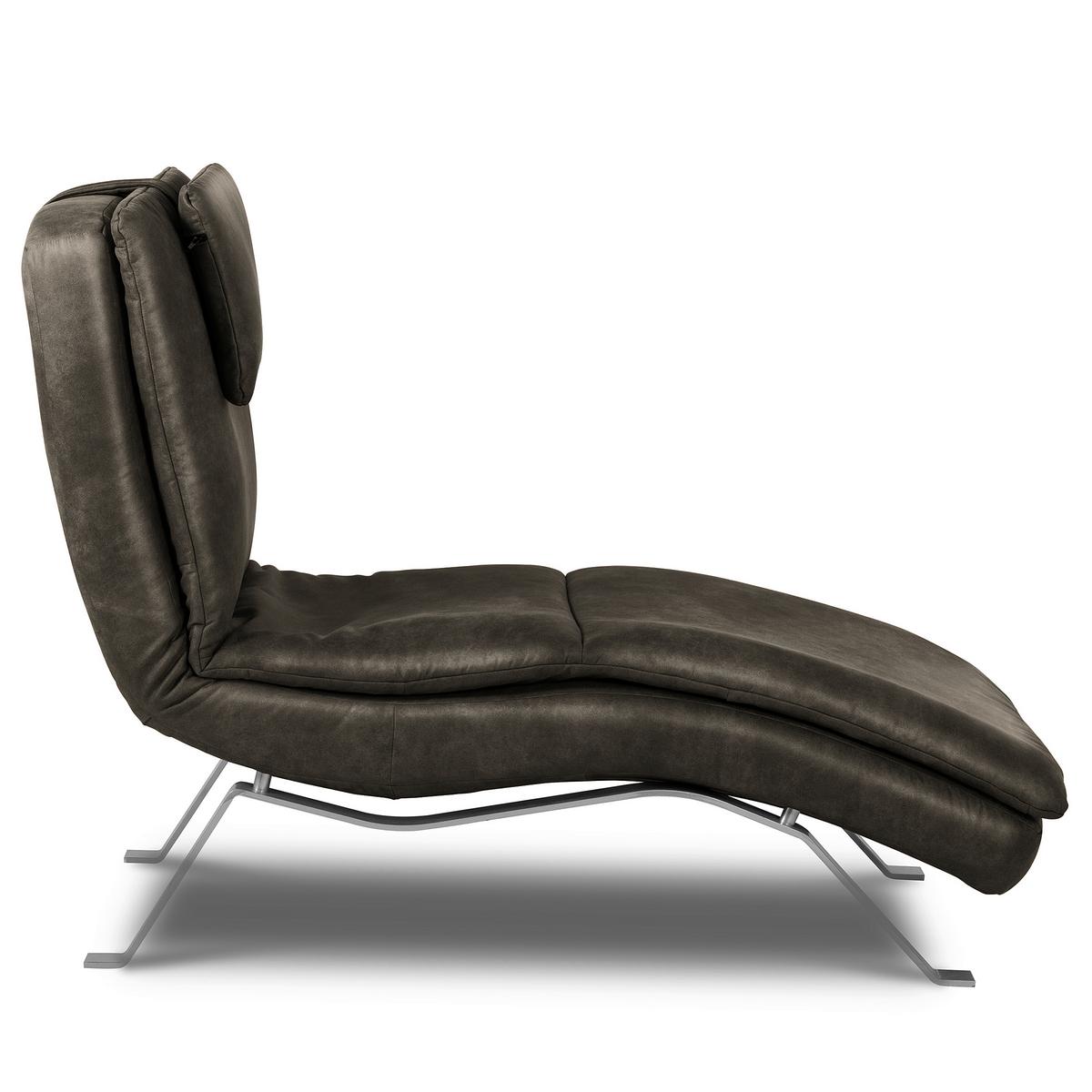 Relaxliege Silver Anthrazit, B: 65cm - Anthrazit/Silberfarben, Design, Textil (65/95/171cm) - Celina Home