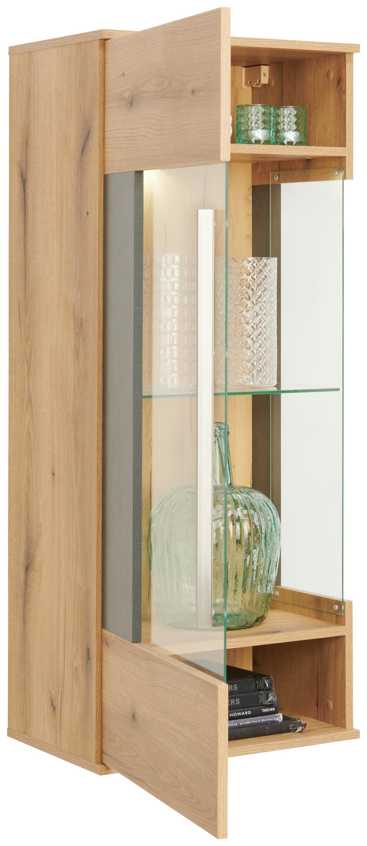 Hängevitrine Limit B: 53 cm Matera/Coast Evoke Eiche Dekor - MODERN, Glas/Holzwerkstoff (53/125/35cm)