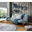 Schlafsofa Patchwork - Grau/Hellblau, MODERN, Holz/Textil (182/80/91cm) - Ombra