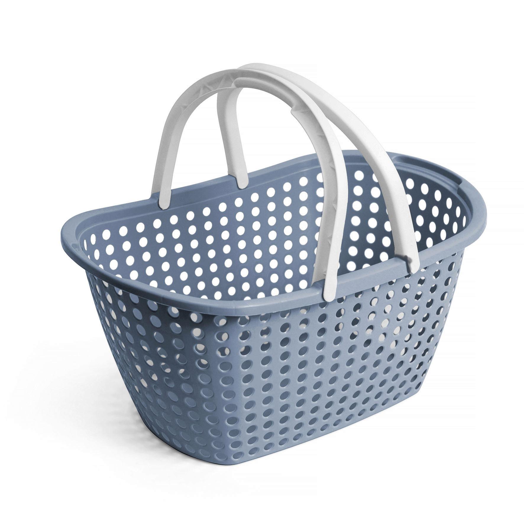 Nákupný košík ANNA - pastelová modrá, Konventionell, plast (31/22/44cm) - Mömax