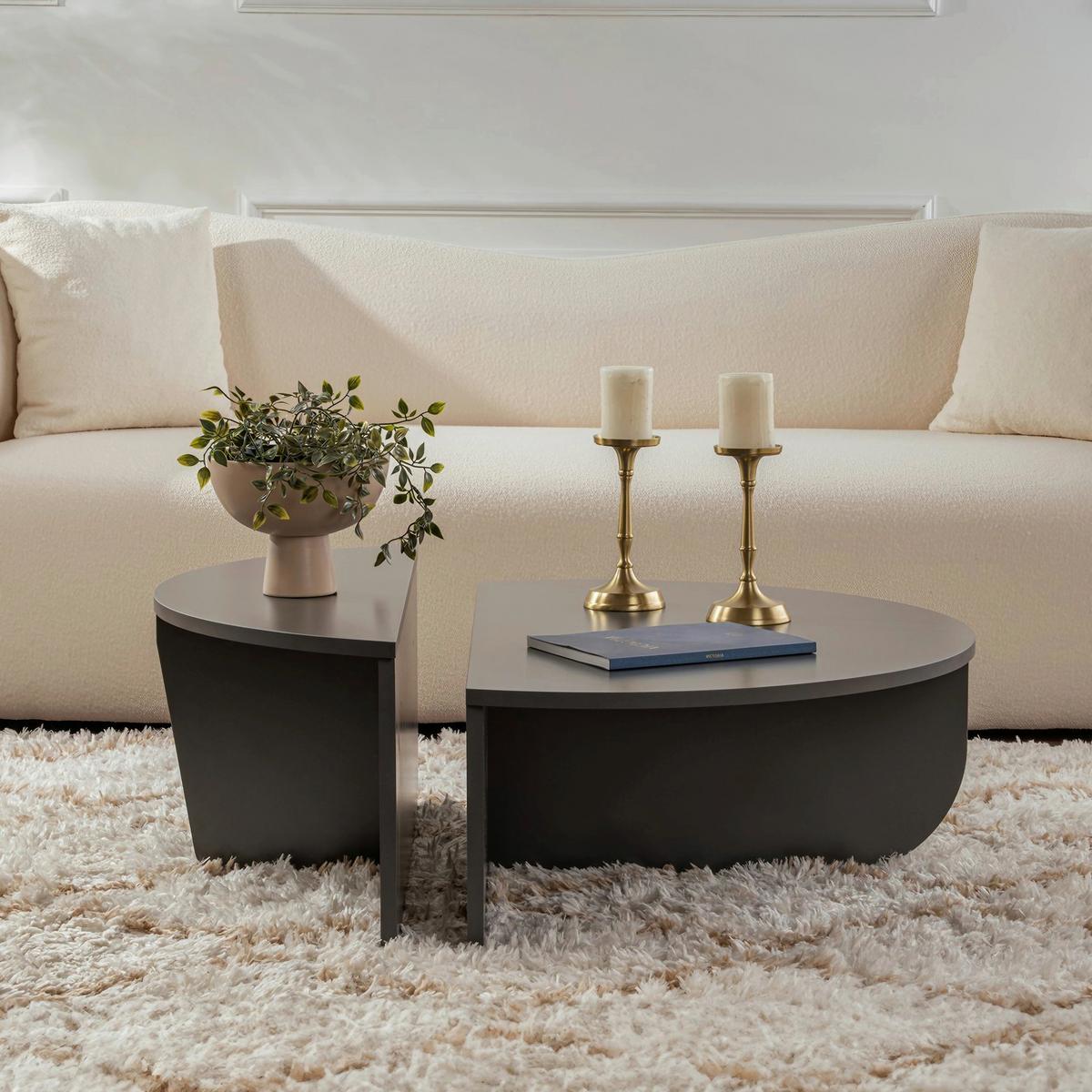Couchtisch Orion Anthrazit L: 90cm - Anthrazit, Design, Holzwerkstoff (90/60/30cm) - MID.YOU