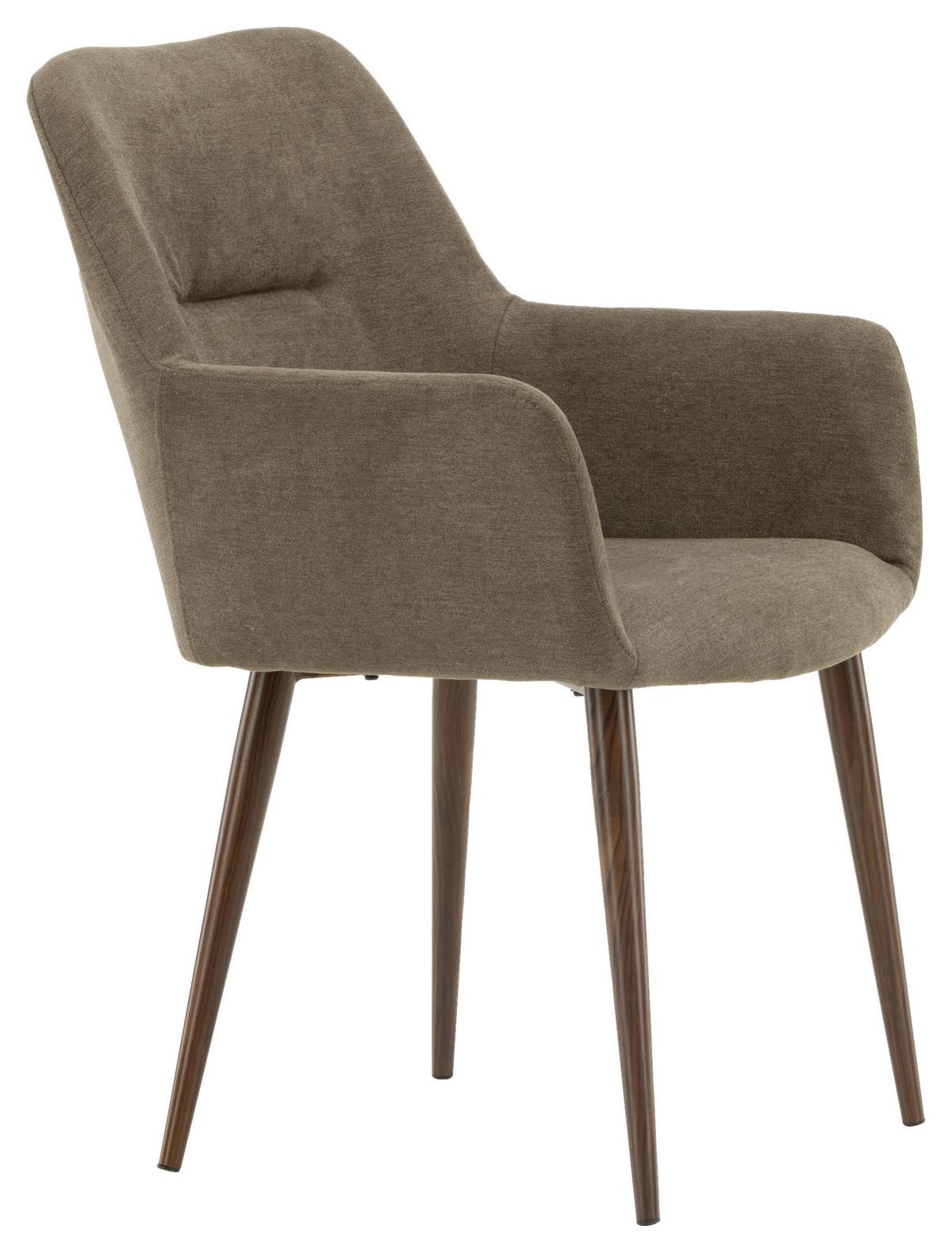 Stuhl-Set Tomorrow - Dunkelgrau/Braun, Design, Textil/Metall (60/90/62cm) - Livetastic