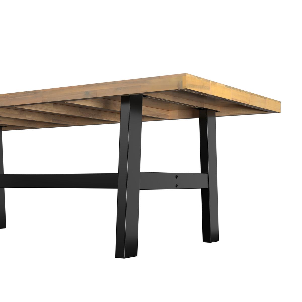 ZÁHRADNÝ STÔL SELMA - čierna/farba akácie, Modern, kov/drevo (240/100/75cm) - Mömax