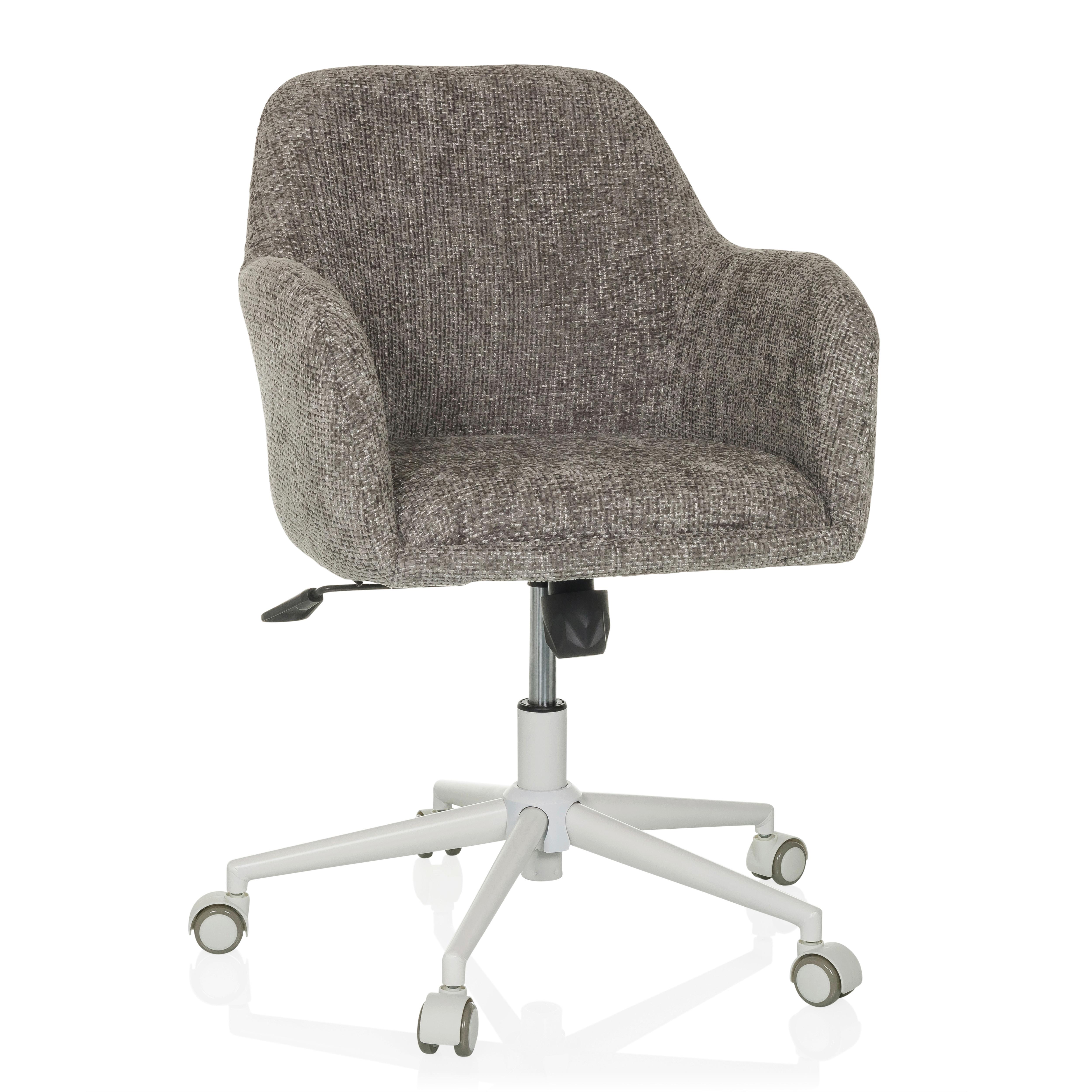 Drehstuhl Solao Home Grau B: 58 cm - Weiß/Grau, MODERN, Kunststoff/Textil (58/78/60cm) - MID.YOU