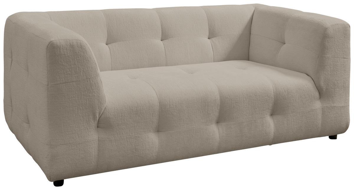2-Sitzer-Sofa Velice, Taupe B: 184 cm - Taupe/Schwarz, Design, Textil (184/72/95cm) - Livetastic