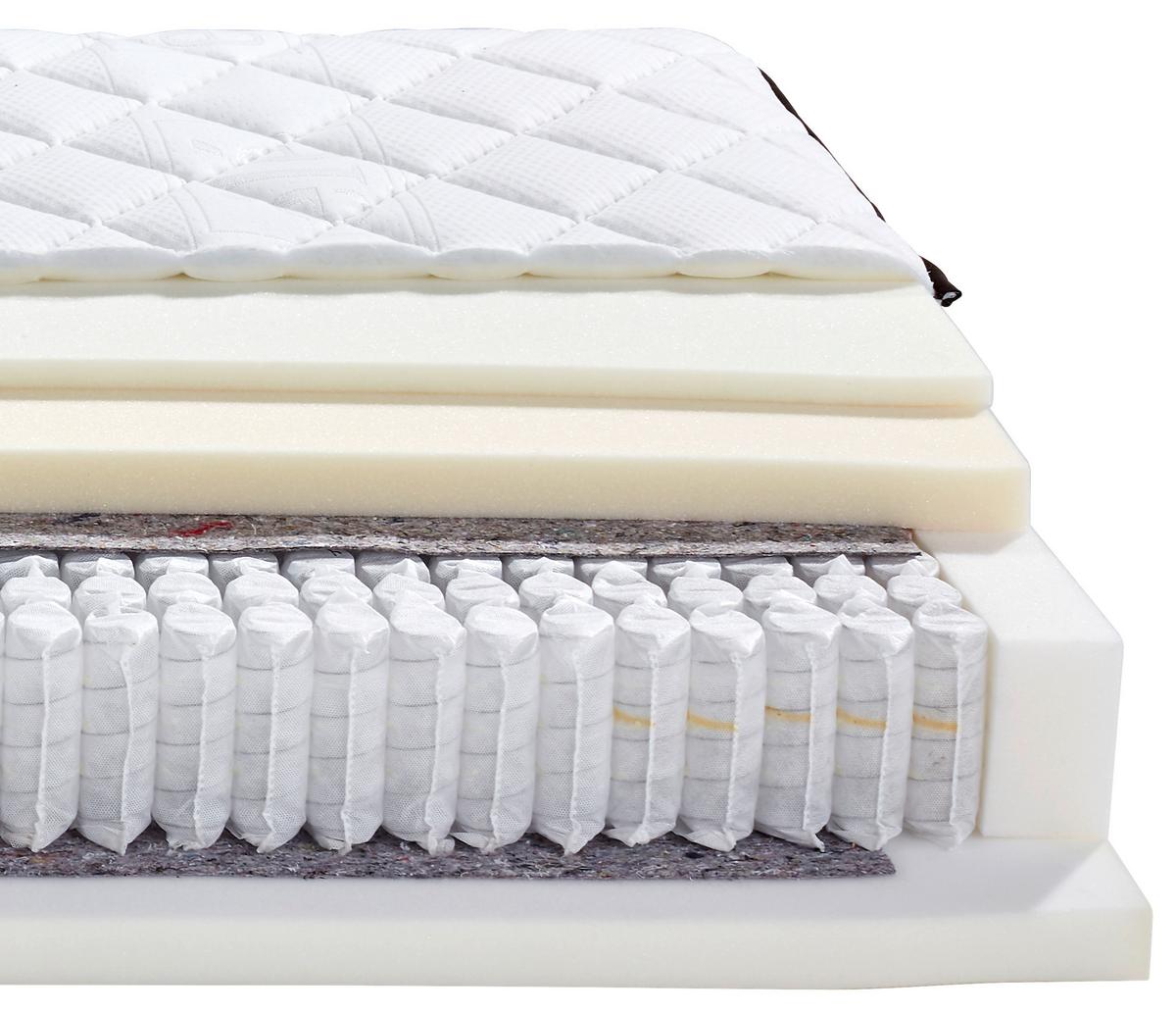 Taschenfederkernmatratze Cecile 140x200cm Mittelfest - Weiß, Textil (140/200cm) - Ele