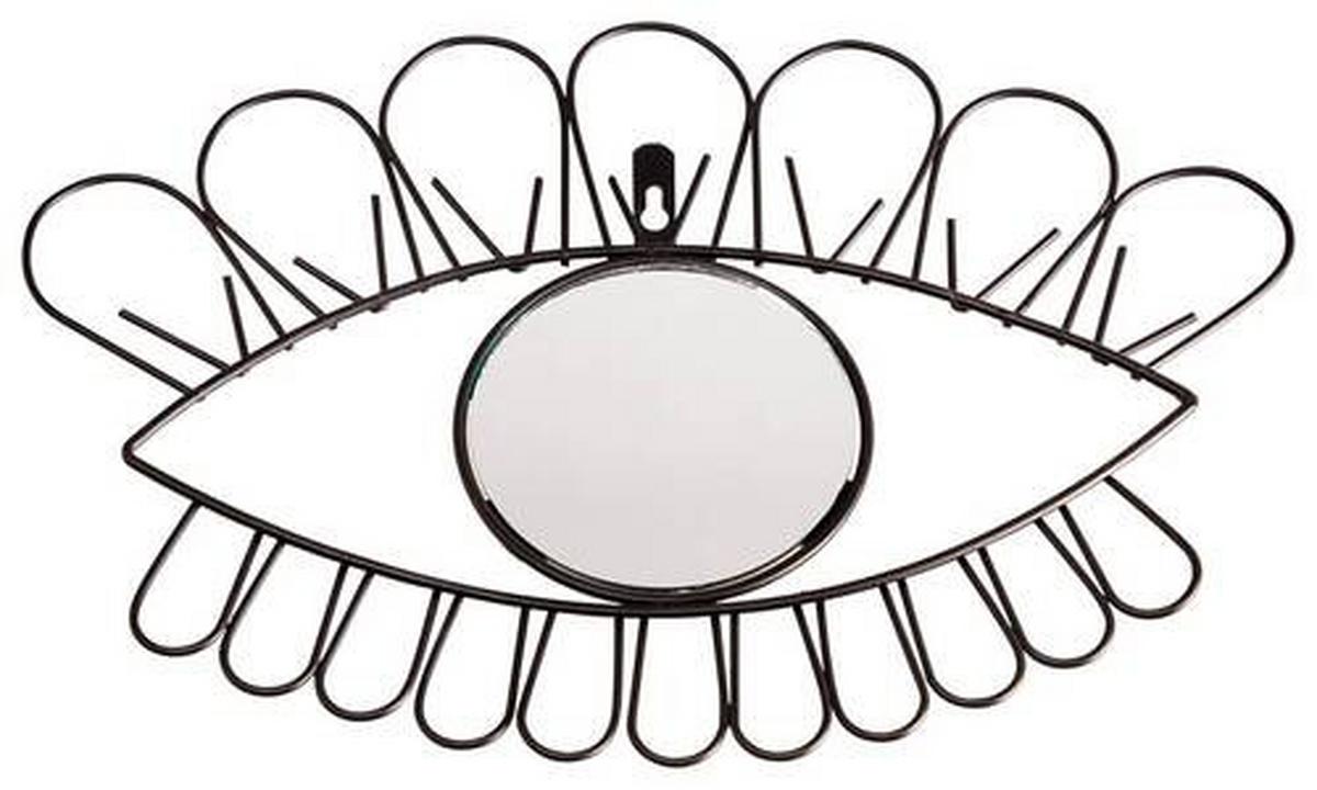 Dekor Tükör Eye - fekete, Basics, Üveg/fém (33/23cm) - Luca Bessoni