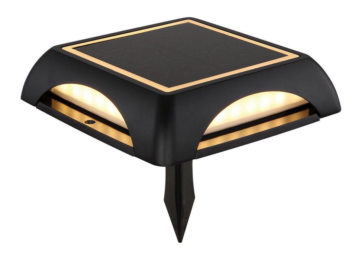 Solarleuchte 3000k, 10-60lm - Opal/Schwarz, Design, Kunststoff/Metall (14/14/3,6cm) - Globo