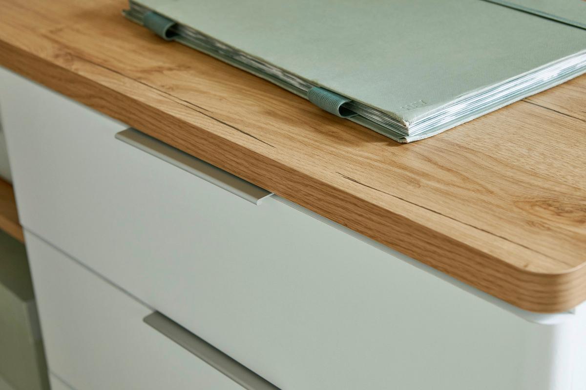 Eckschreibtisch Libre D 240 E - Eichefarben/Weiß, KONVENTIONELL, Holzwerkstoff (140/118/76cm) - Livetastic