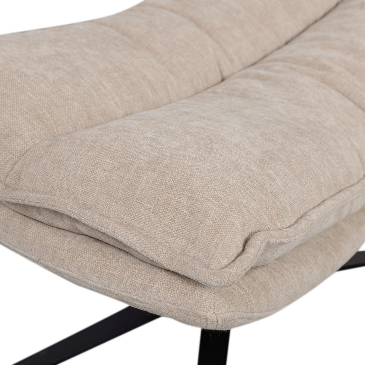 Sesselset Kube Naturfarben B: 77cm - Schwarz/Naturfarben, Design, Textil (77/97/69cm) - Livetastic