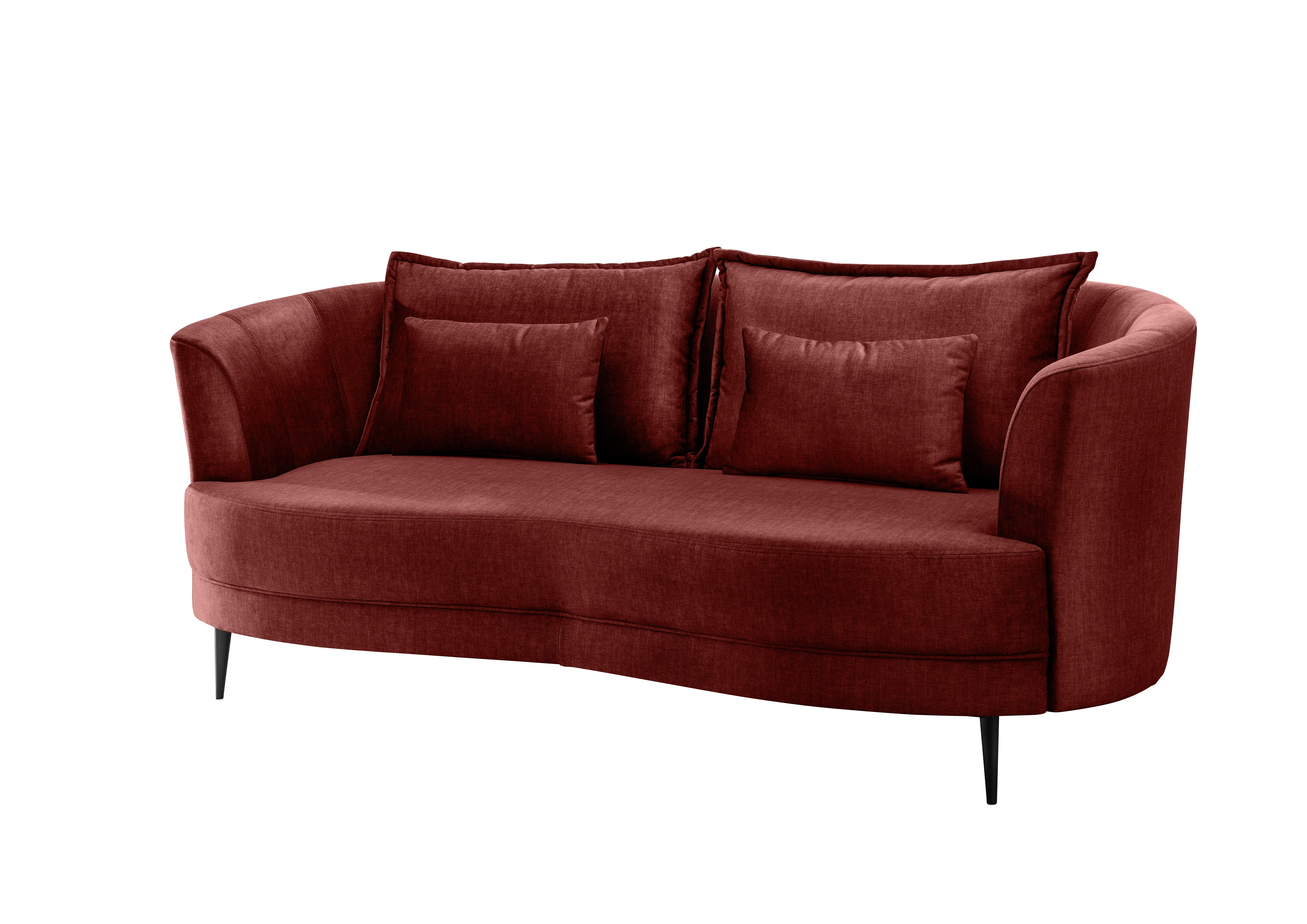 3-Sitzer-Sofa Pistaccio Koralle, Rücken Echt B: 209 cm - Koralle/Schwarz, MODERN, Textil (209/85/101cm) - Livetastic