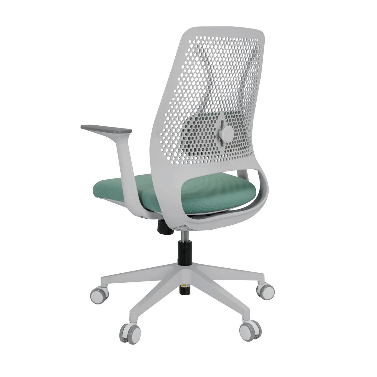 Bürostuhl Parferio Weiß/ Mintgrün Bis 110 Kg - Weiß/Mintgrün, Basics, Kunststoff/Textil (63/99/56cm) - MID.YOU