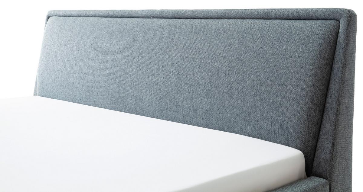 Polsterbett Frieda 140x200cm Blau, inkl. Bettkasten - Blau/Schwarz, KONVENTIONELL, Holz/Textil (140/200cm) - Livetastic