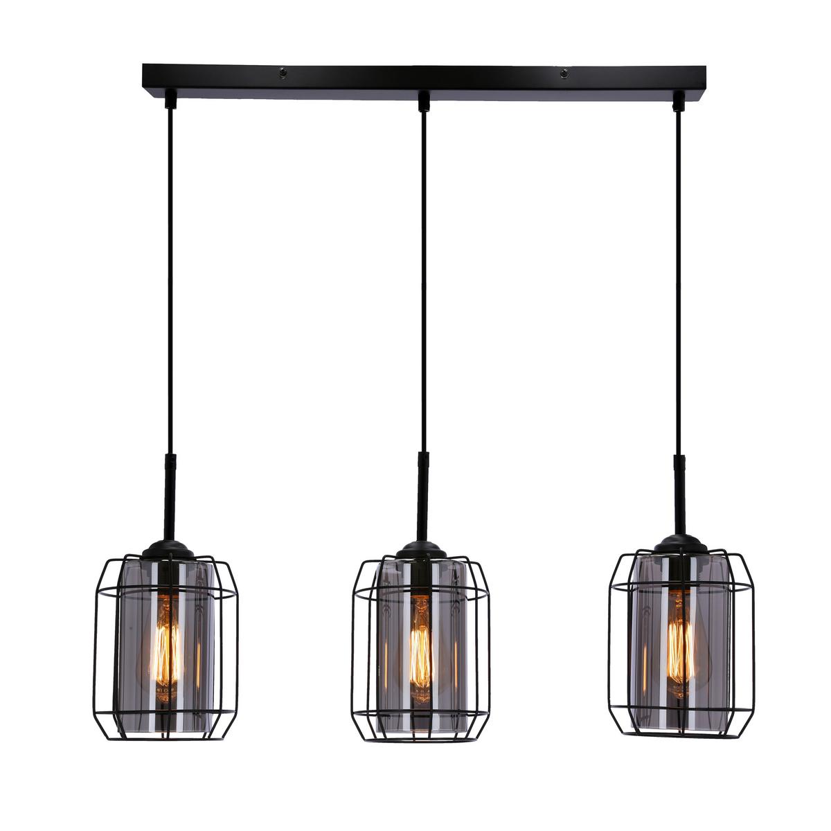 Pendelleuchte 33-084535 Jonera - Schwarz, Design, Metall (67/15/110cm)