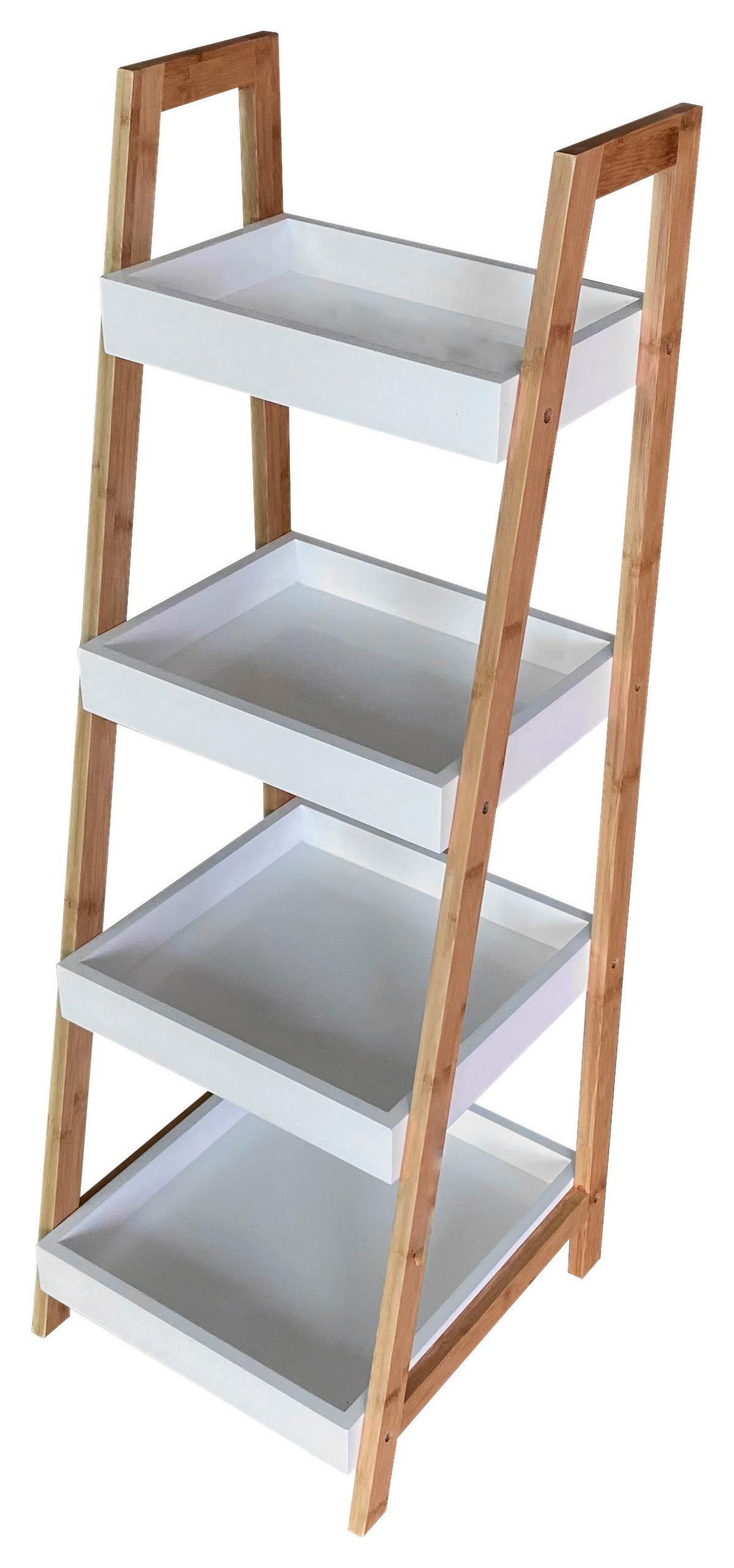 Polc Liane - natúr színű/fehér, Modern, faalapú anyag/természetes anyagok (34/98/35cm)