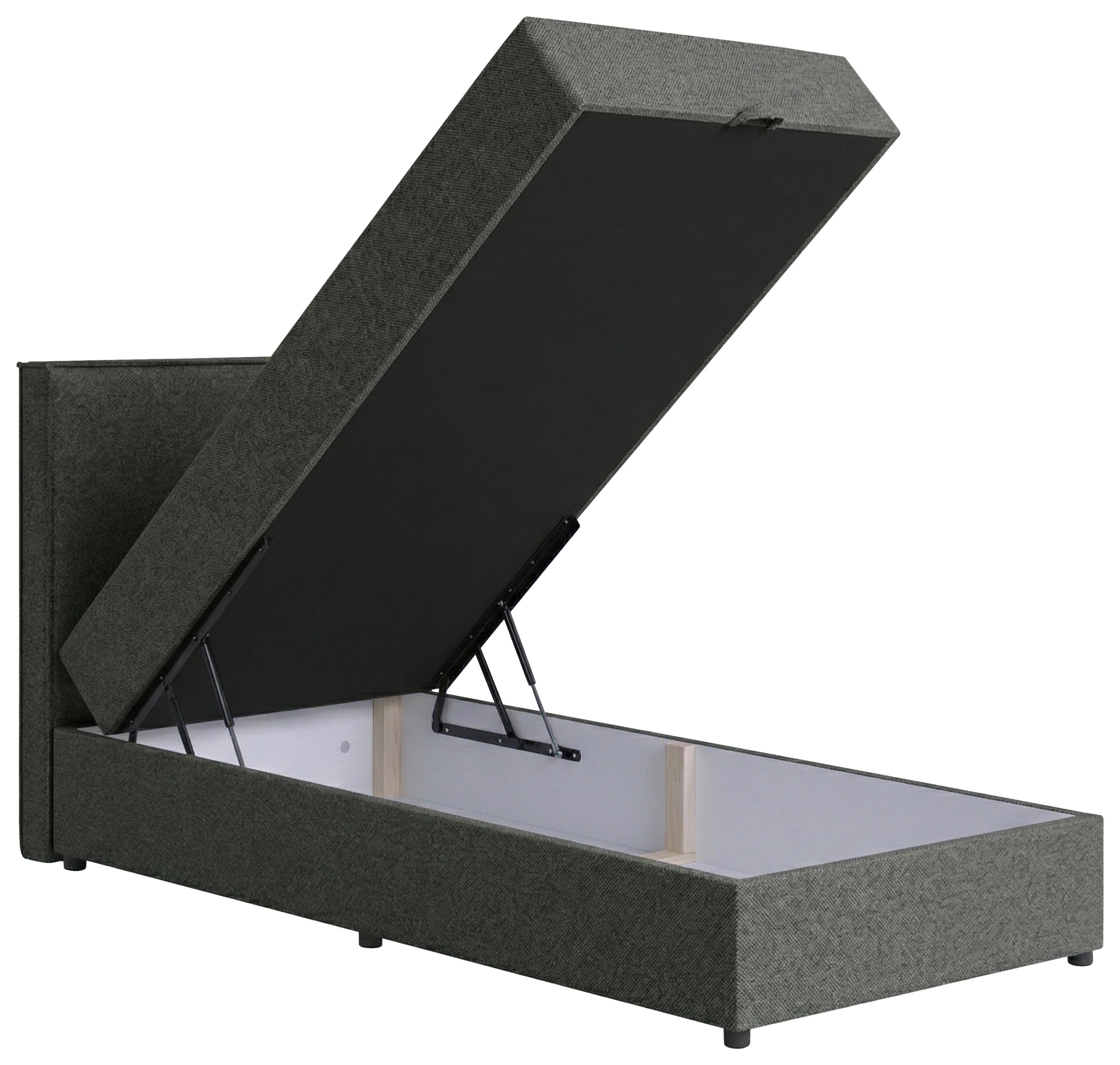 Boxspringbett Naxos 100x200 Soul 2 Anthrazit - Anthrazit/Schwarz, MODERN, Holzwerkstoff/Textil (100/200cm)