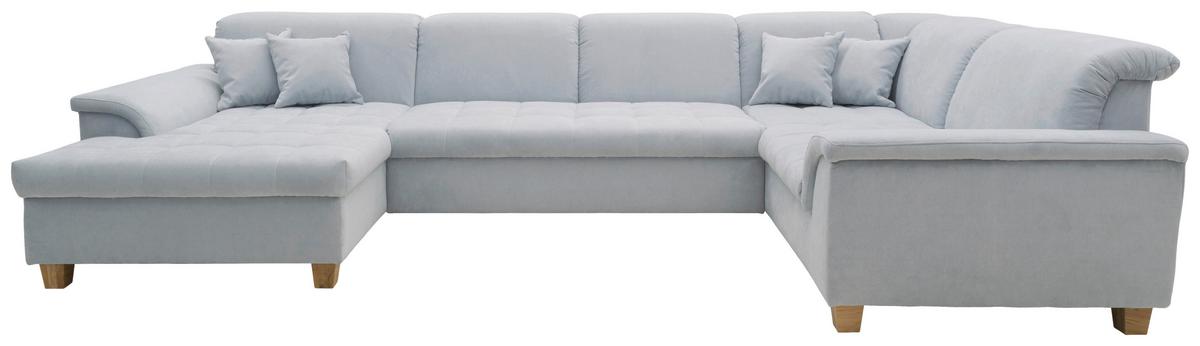 Wohnlandschaft Franzi Mit Schlaffunktion Pastellblau - Pastellblau/Eichefarben, KONVENTIONELL, Textil (170/352/214cm) - MID.YOU