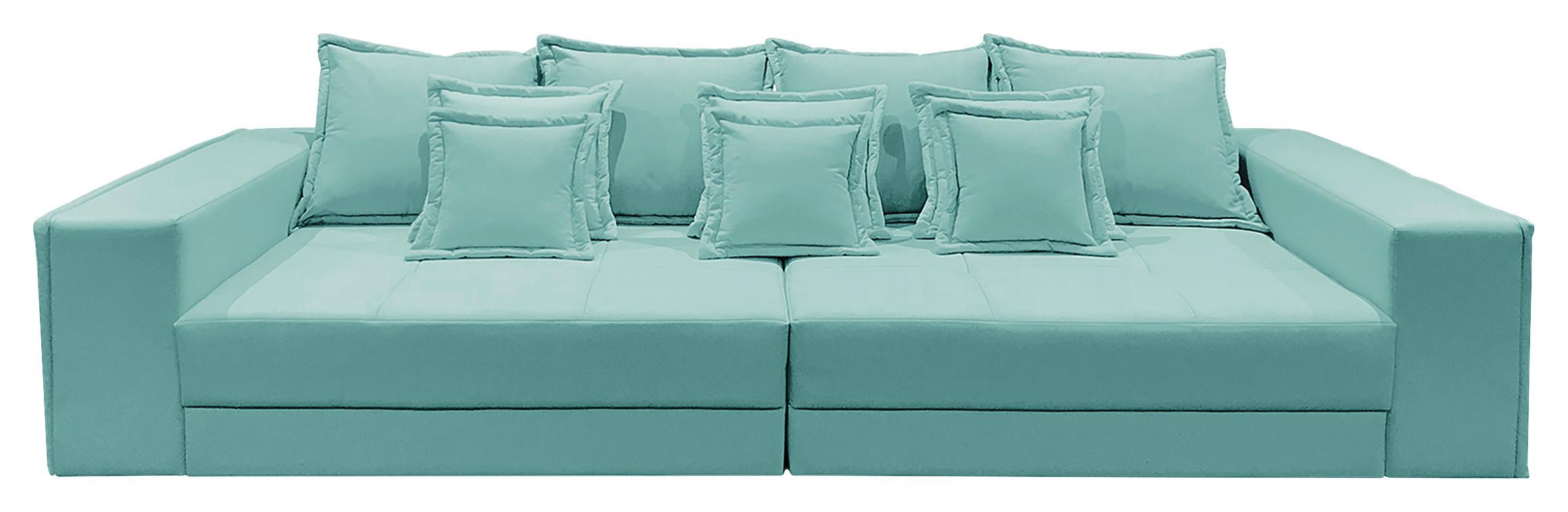 Bigsofa Pescara Hellblau B: 289 Cm - Schwarz/Hellblau, Design, Kunststoff/Textil (289/85/110cm) - Livetastic