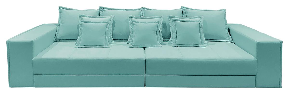 Bigsofa Pescara Hellblau B: 289 Cm - Schwarz/Hellblau, Design, Kunststoff/Textil (289/85/110cm) - Livetastic