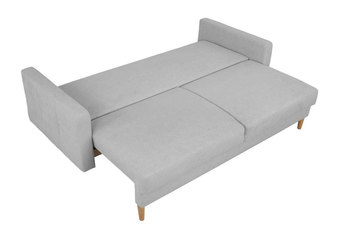 Schlafsofa Noret, Hellgrau B: 222 Cm - Buchefarben/Hellgrau, Design, Textil (222/93/99cm) - MID.YOU