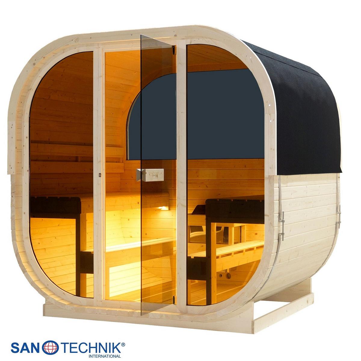 SAUNA Hanko Fichtefarben B: 180 cm - Fichtefarben, KONVENTIONELL, Holz (210/180/210cm) - Sanotechnik