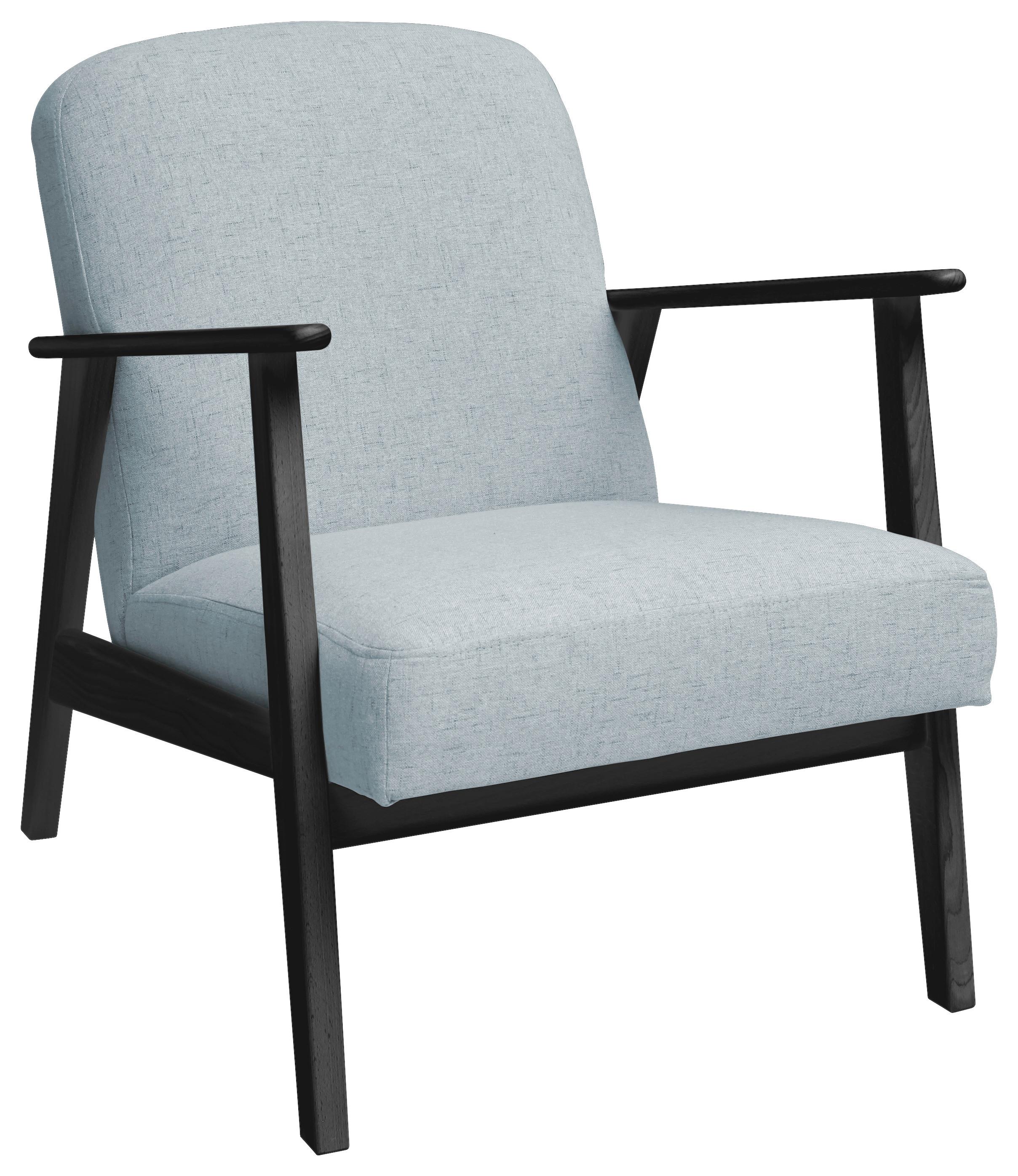 Sessel Retro - Pastellblau/Schwarz, Natur, Holz/Textil (63/78/78cm) - Livetastic