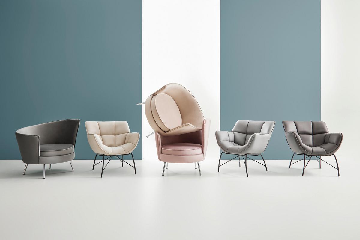 Křeslo Cherie růžová - růžová/barvy chromu, Moderní, kov/textil (87/84/85cm) - Bessagi Home