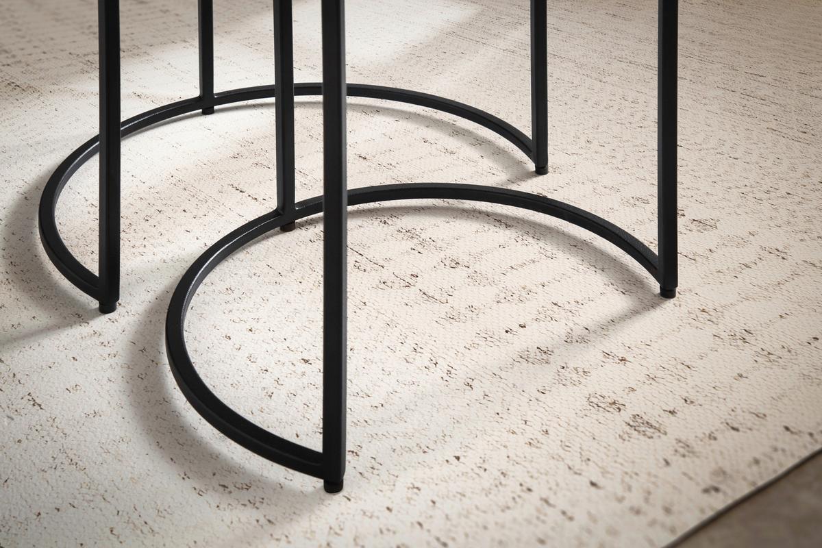 SATZTISCH Goldfarben 3-Teilig - Goldfarben/Schwarz, Design, Metall - MID.YOU