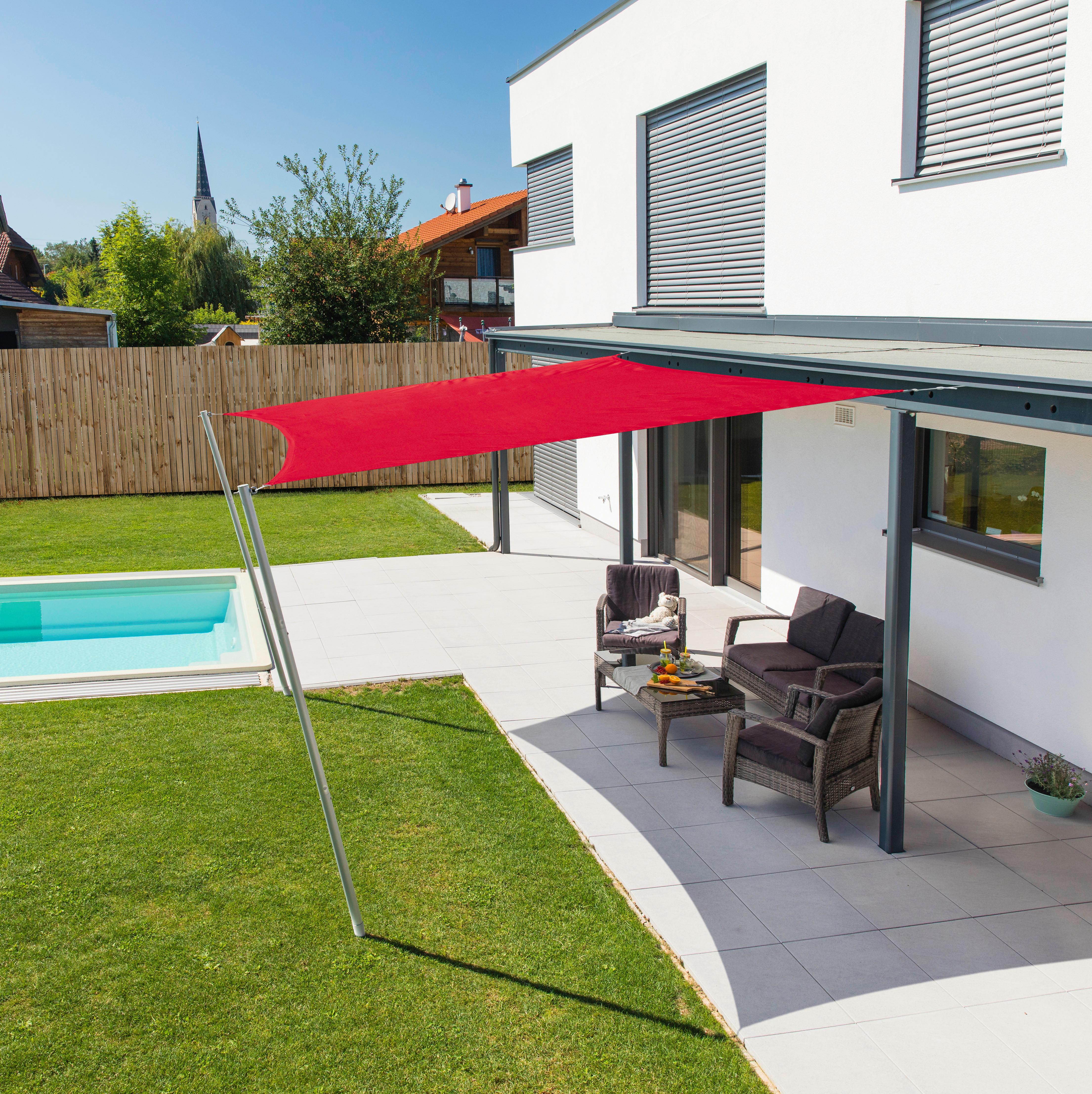 Sonnensegel Quadrat 5x5 M - Dunkelrot, Basics (500/500cm)